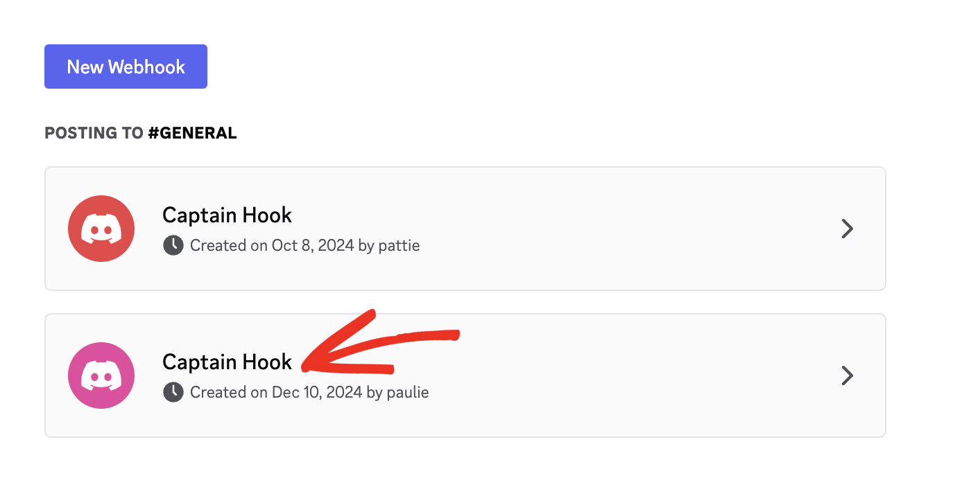 Select New webhook button