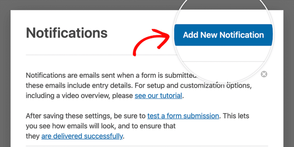 add new notification wpforms