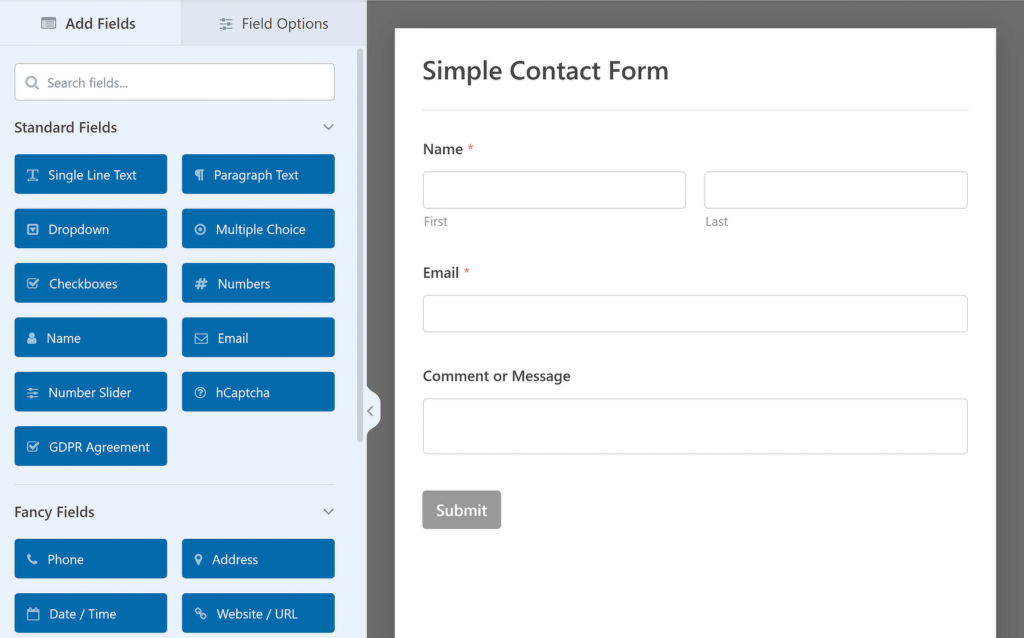 drag and drop form builder