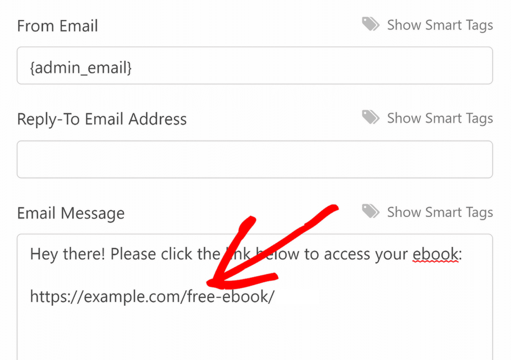 email notification link