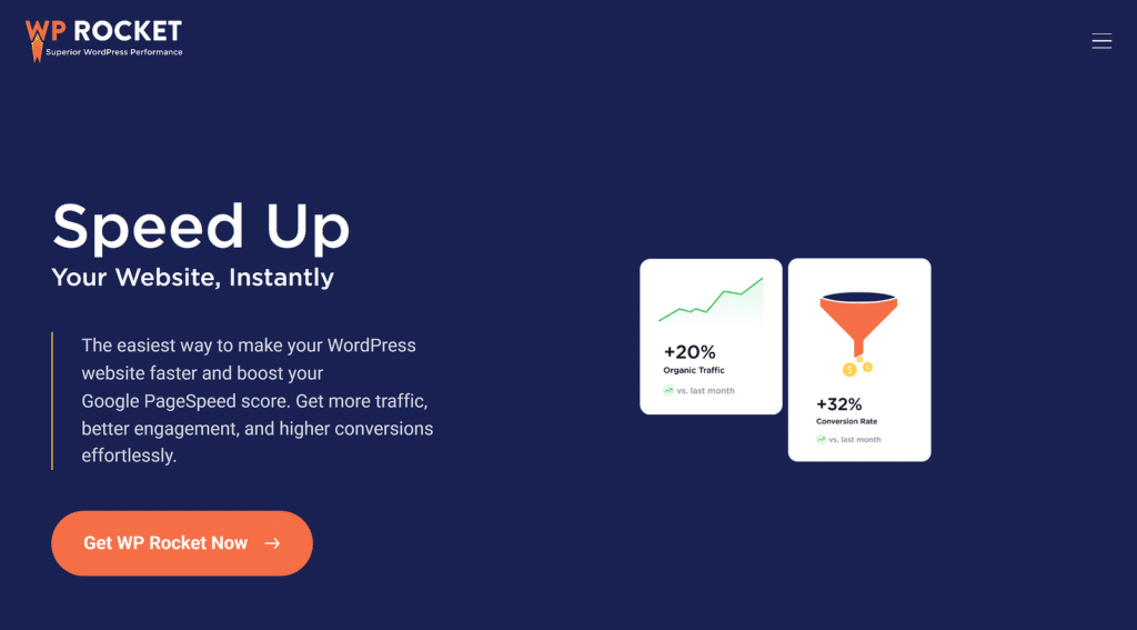wp rocket homepage