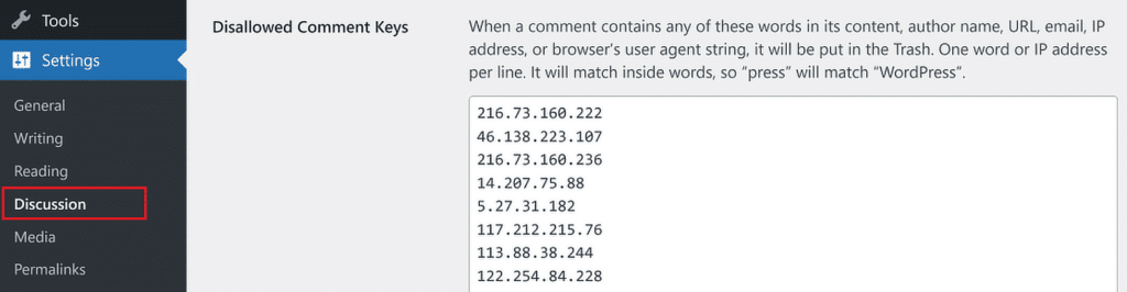 blacklist ip addresses