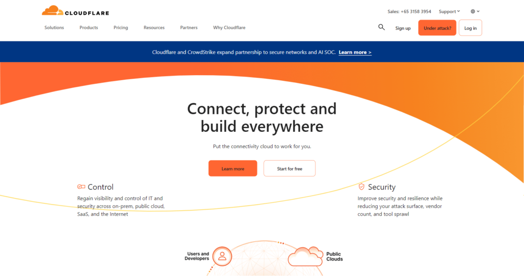 cloudflare homepage