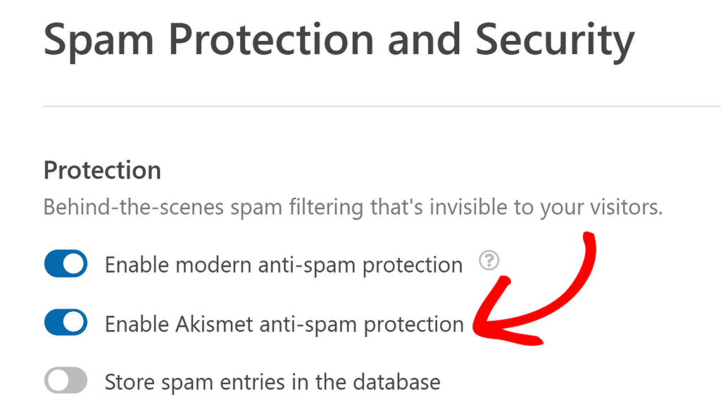 enable akismet spam protection