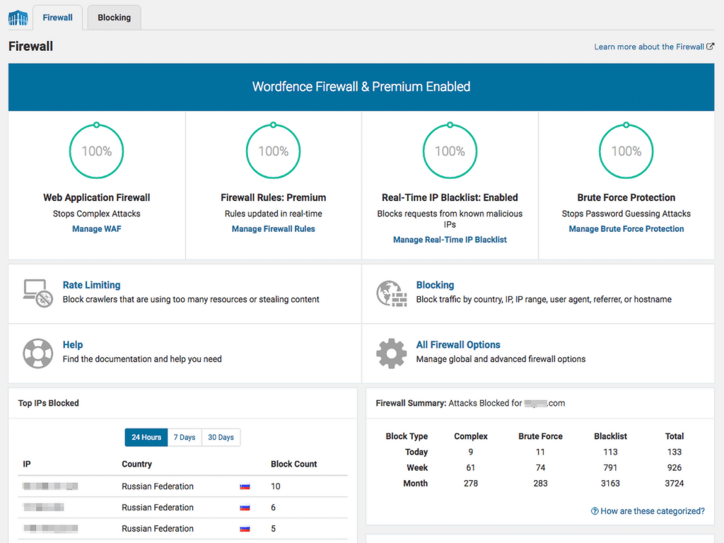 wordfence dashboard