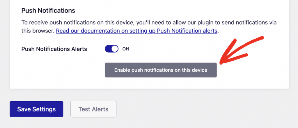 Enable push notification alerts in Easy WP SMTP