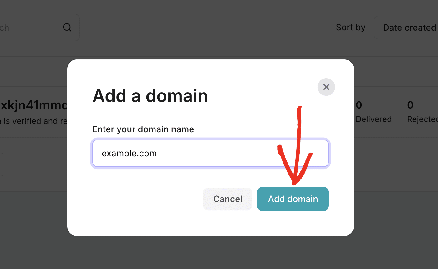 Enter domain name