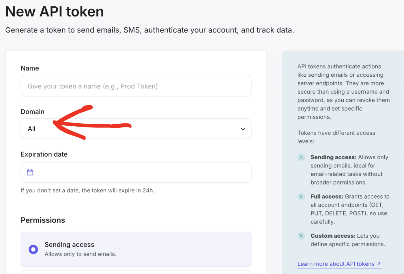 Select API domains