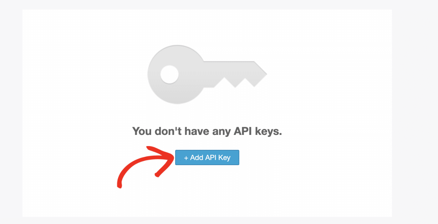 Add API Key button in Mandrill