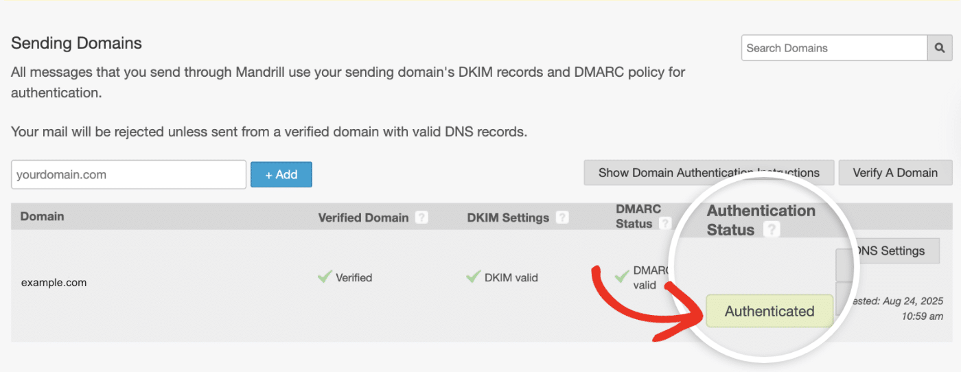 Domain Authenticated