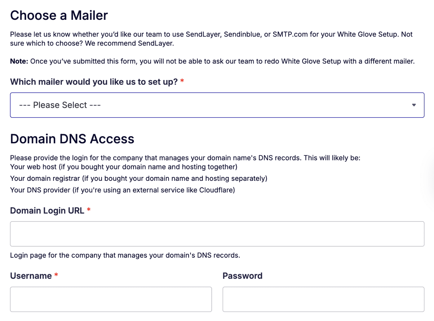 Choose a mailer