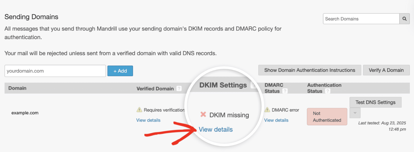 DKIM record settings