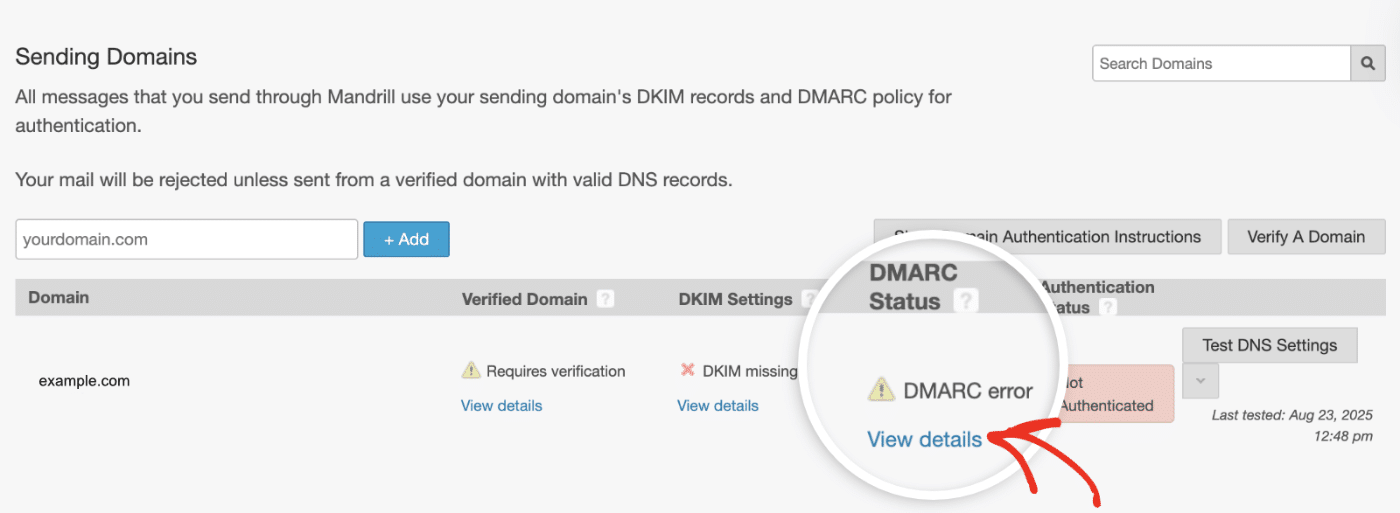 View DMARC record
