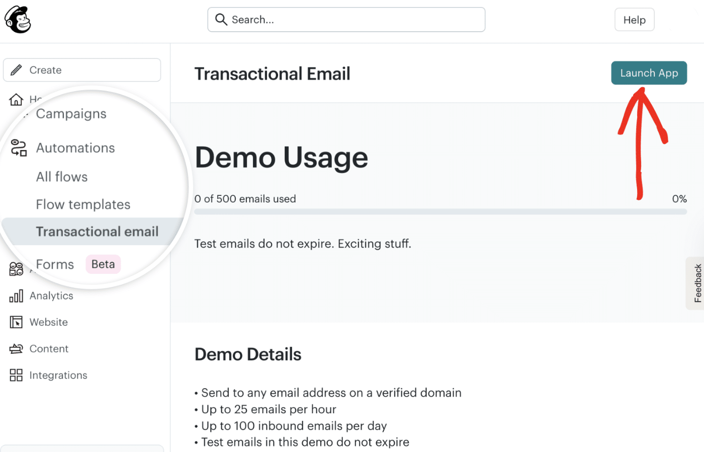 Mailchimp transactional email platform