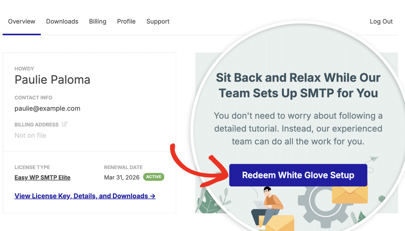 Redeem White Glove Setup Clicking Redeem White Glove Setup button