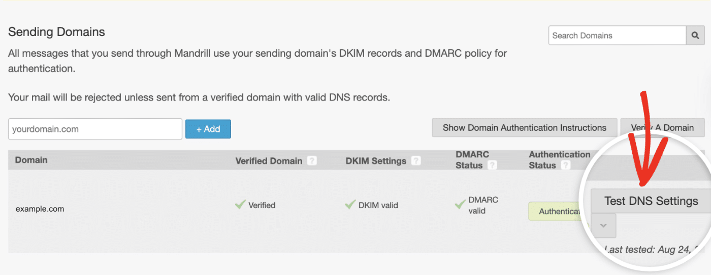 Test DNS Settings