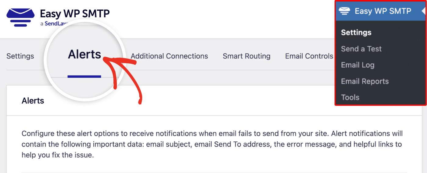 Click the Alerts tab