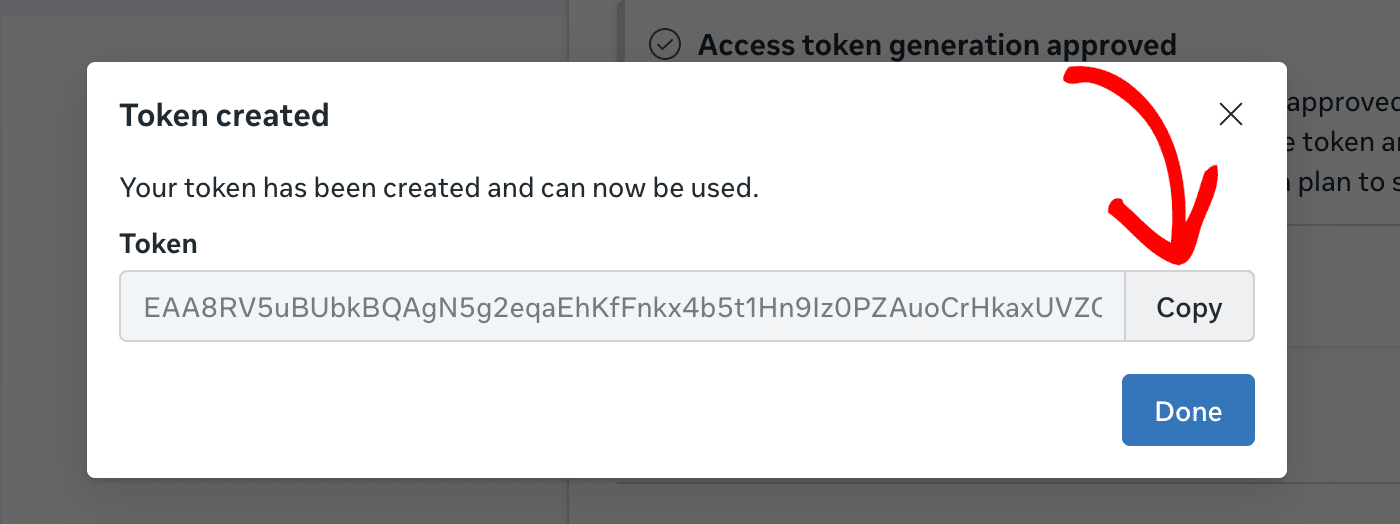 Copy access token
