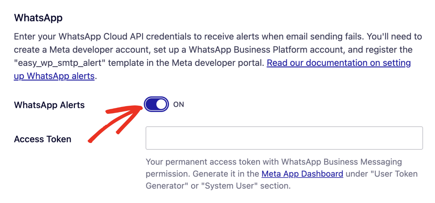 Enable WhatsApp Alerts