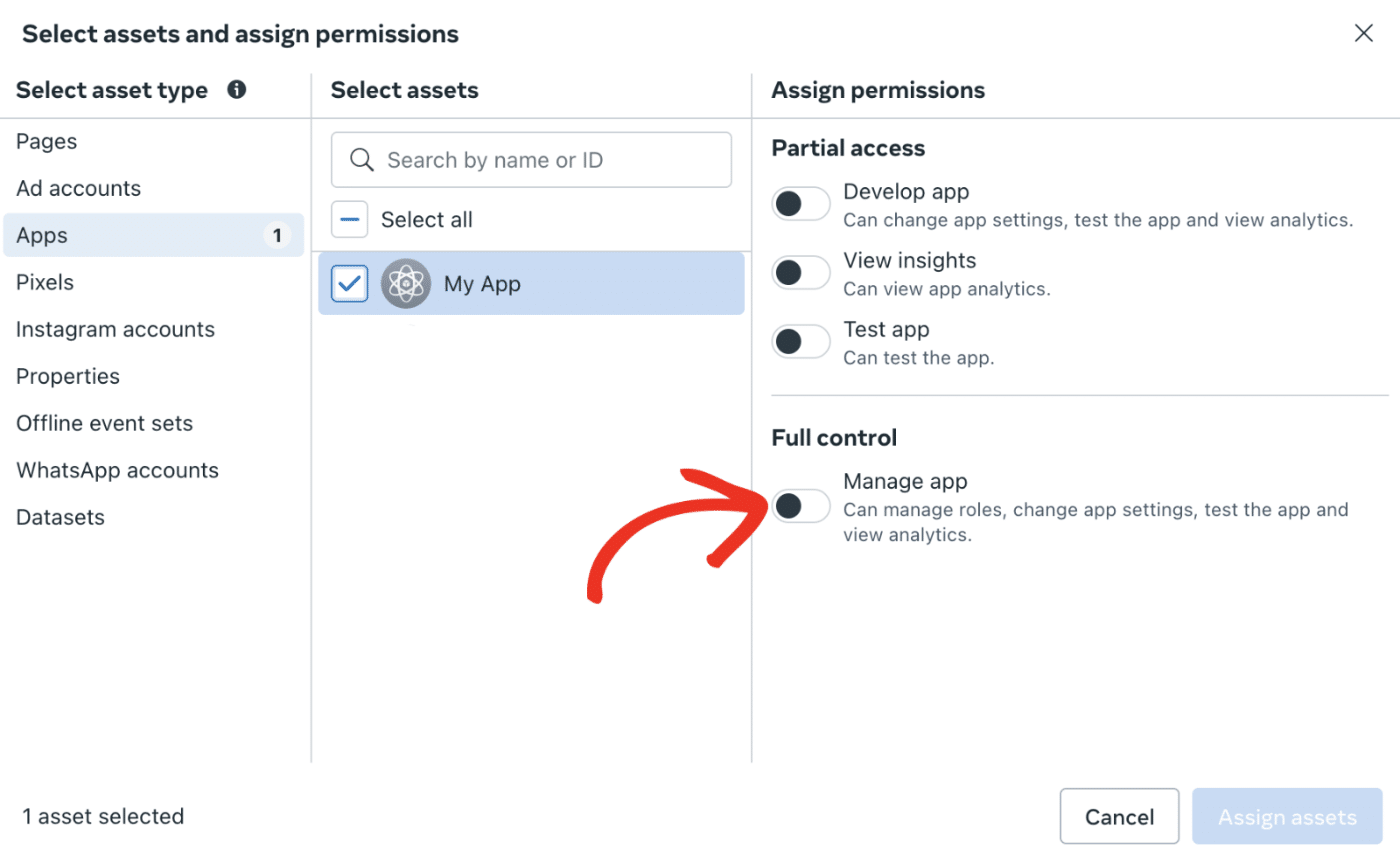 Grant system user full control