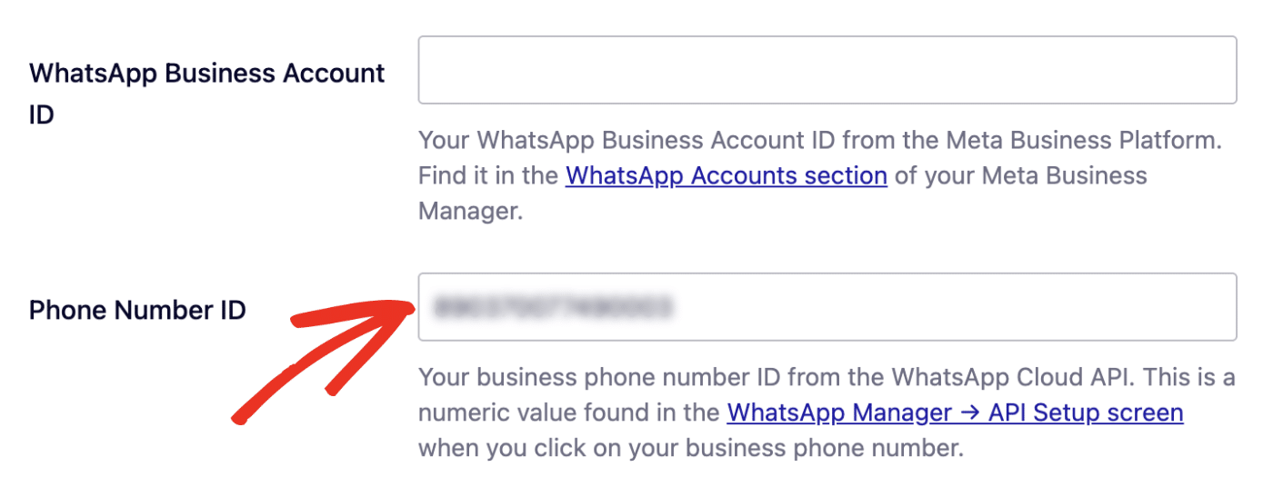 Phone Number ID field in Easy WP SMTP