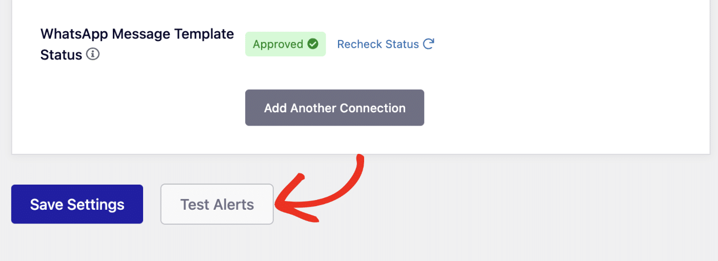 Click Test Alerts button
