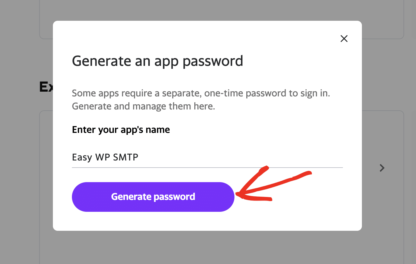 Generate password button