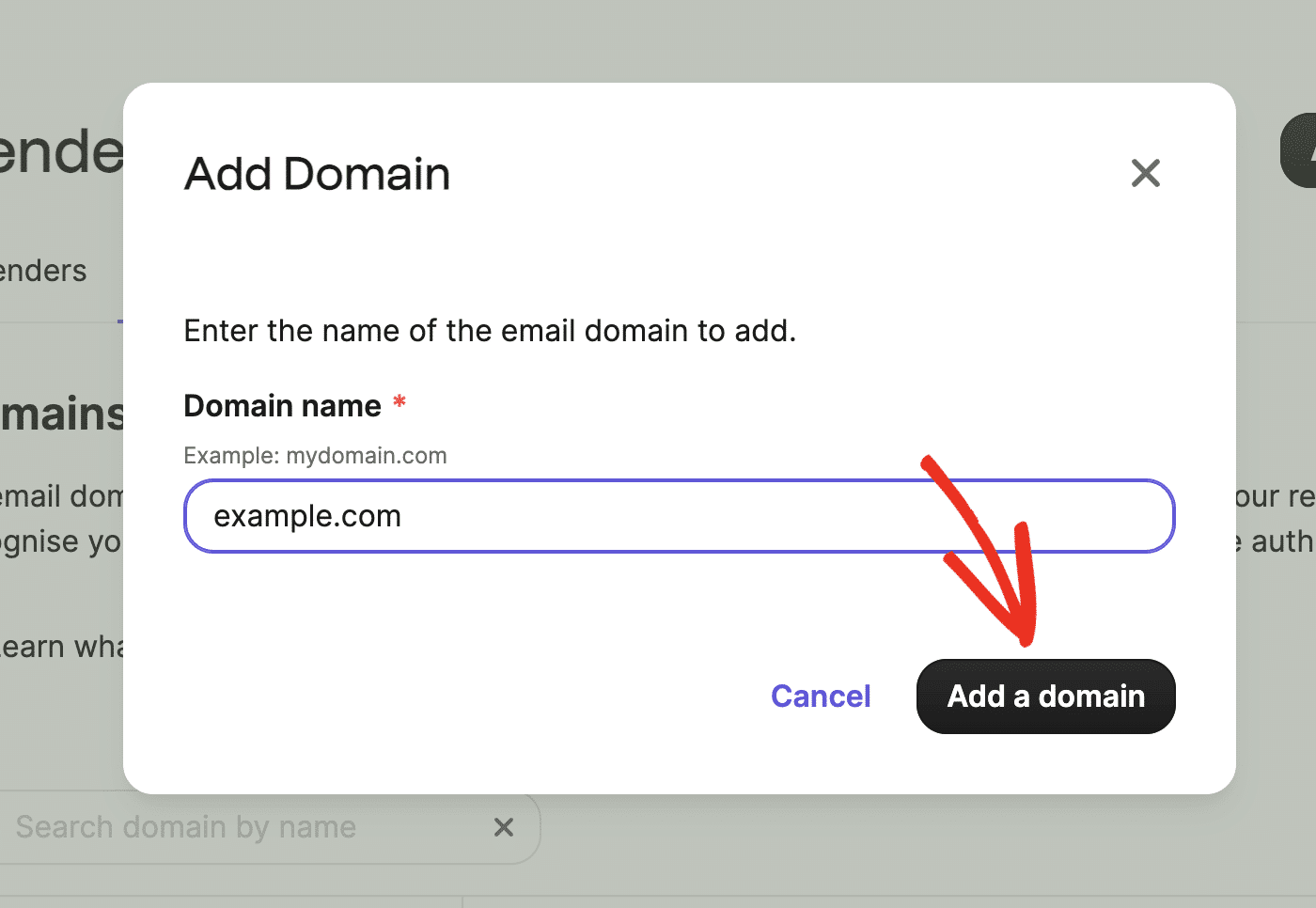 Domain name field