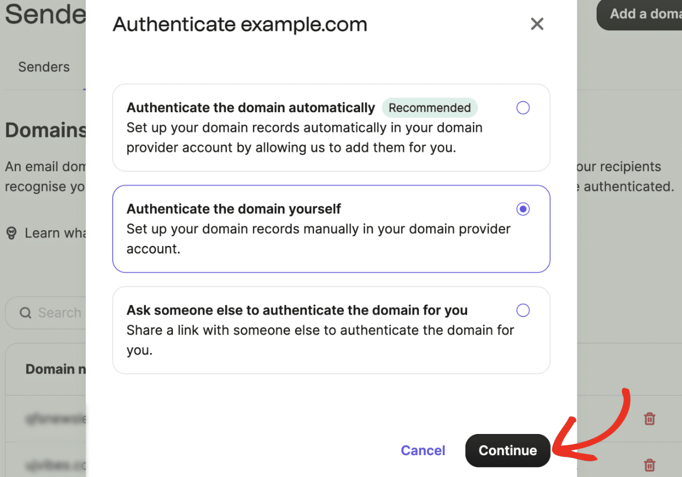 Authenticate domain yourself