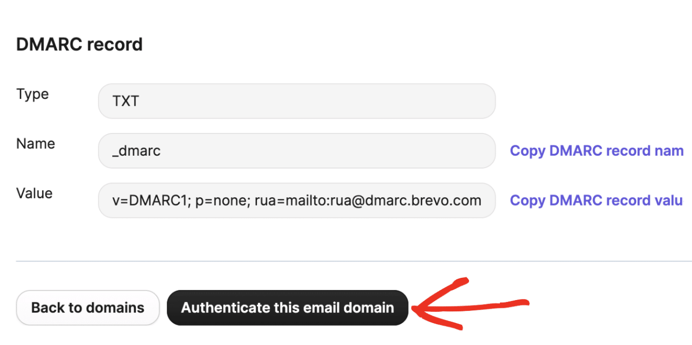 Authenticate this email domain